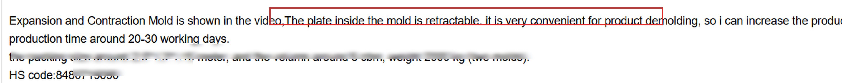 Correspondence: email explaining the retractable inner-panel structure (anonymized)