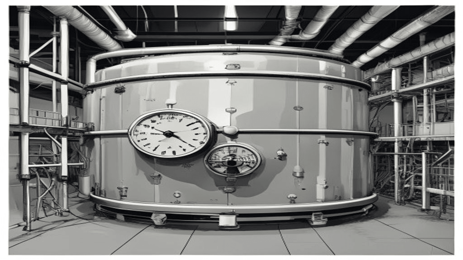 Cyclopentane day tank with N2 blanket pressure gauge and LEL gas detection — ATEX Zone 1 industrial setup