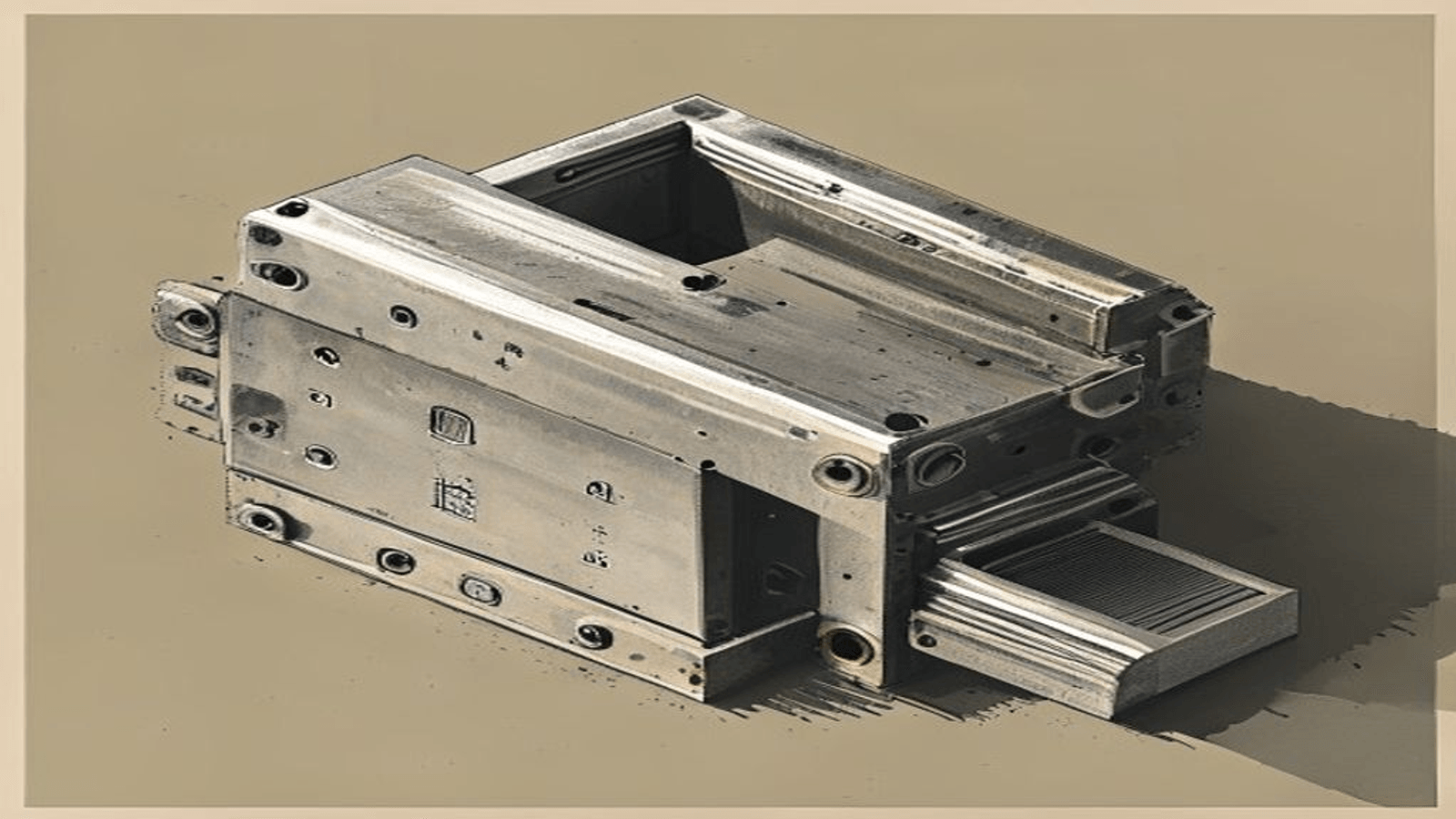 Chest freezer foaming mould tool — open cavity for horizontal top-loading freezer cabinet