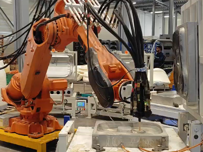 injecting raw materials